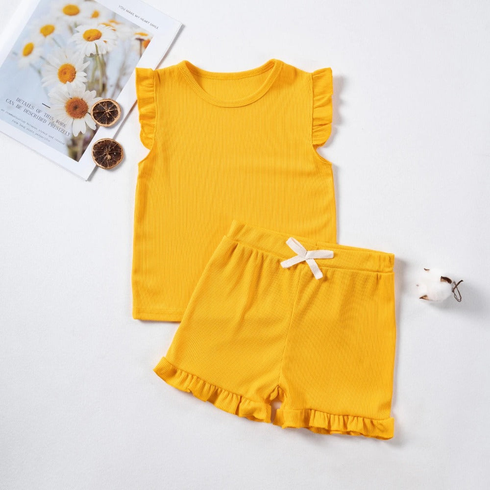 Sleeveless Tops And Shorts Set-Cozy Stroller