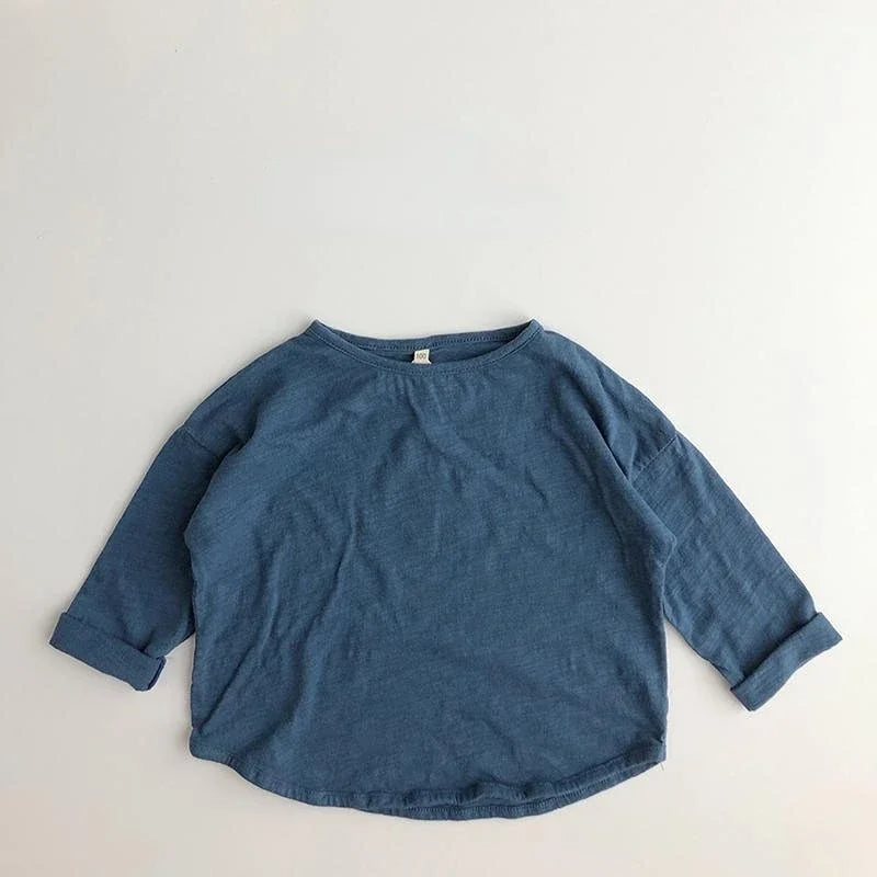 Solid Casual Long Sleeve T-Shirt-Cozy Stroller