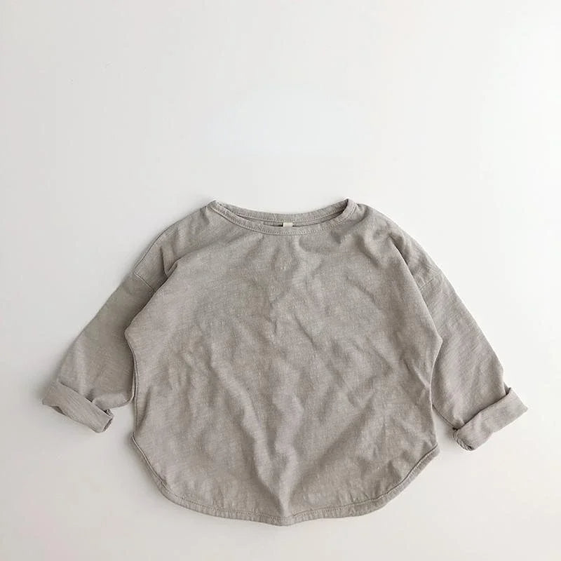 Solid Casual Long Sleeve T-Shirt-Cozy Stroller