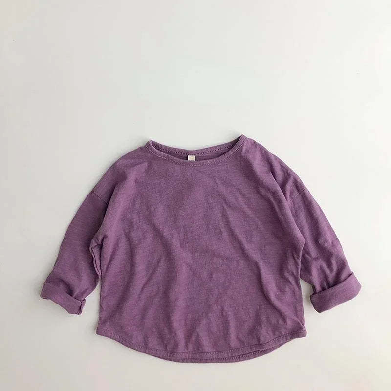 Solid Casual Long Sleeve T-Shirt-Cozy Stroller