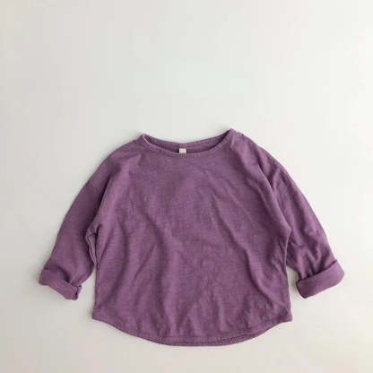 Solid Casual Long Sleeve T-Shirt-Cozy Stroller