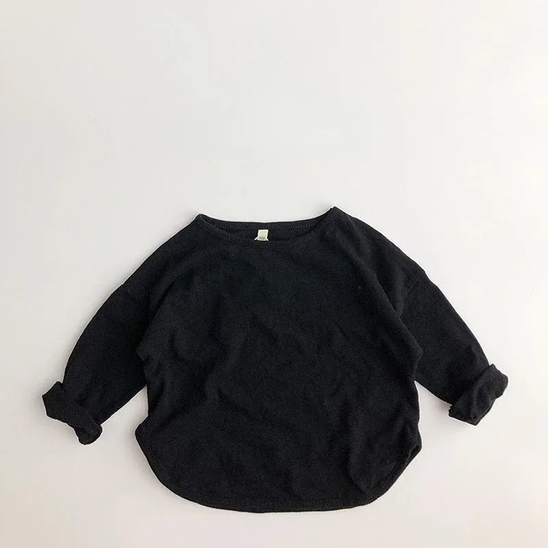 Solid Casual Long Sleeve T-Shirt-Cozy Stroller