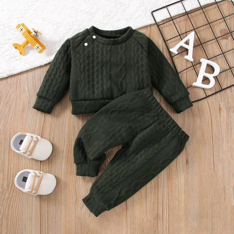 Solid Color Long Sleeves Top And Pants-Cozy Stroller