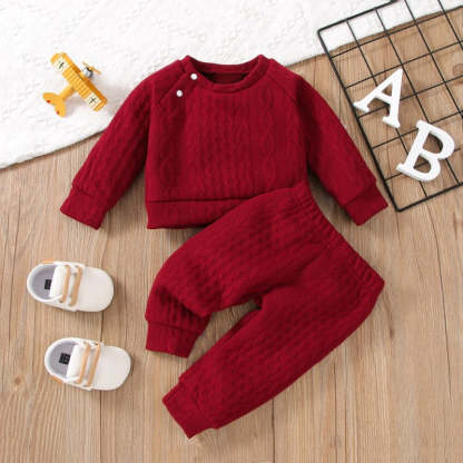 Solid Color Long Sleeves Top And Pants-Cozy Stroller