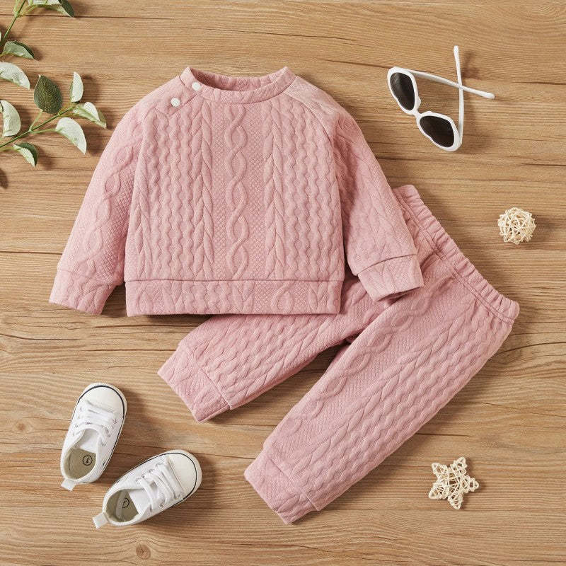 Solid Color Long Sleeves Top And Pants-Cozy Stroller