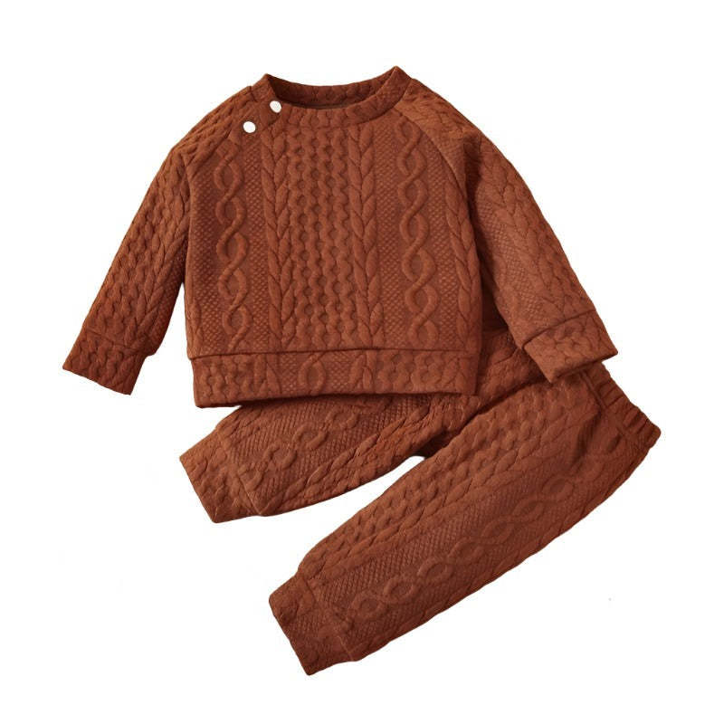 Solid Color Long Sleeves Top And Pants-Cozy Stroller