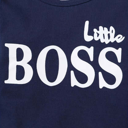 Solid Long Sleeves Letter Print Top And Pants-Cozy Stroller