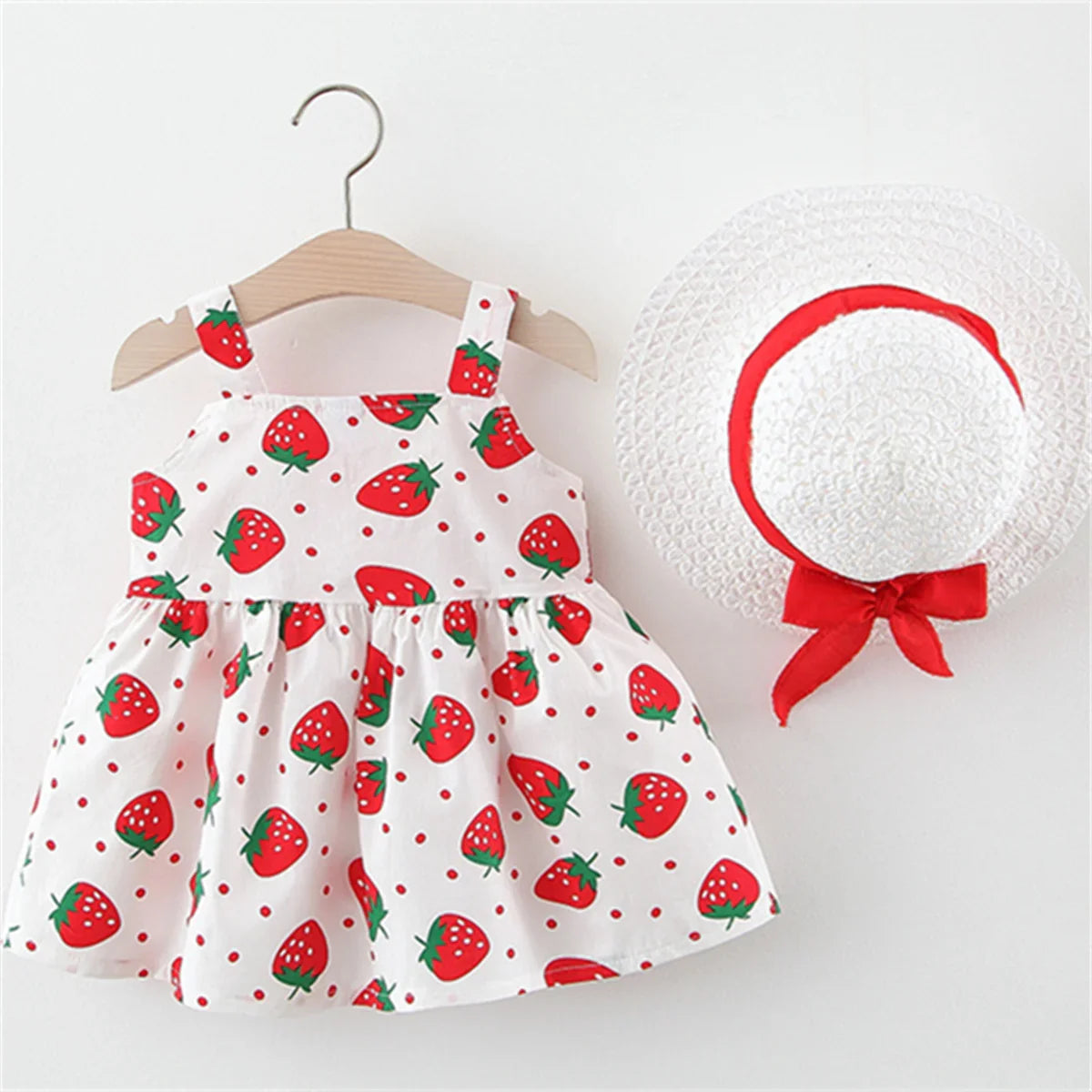 Strawberry Summer Dress With Sun Hat-Cozy Stroller