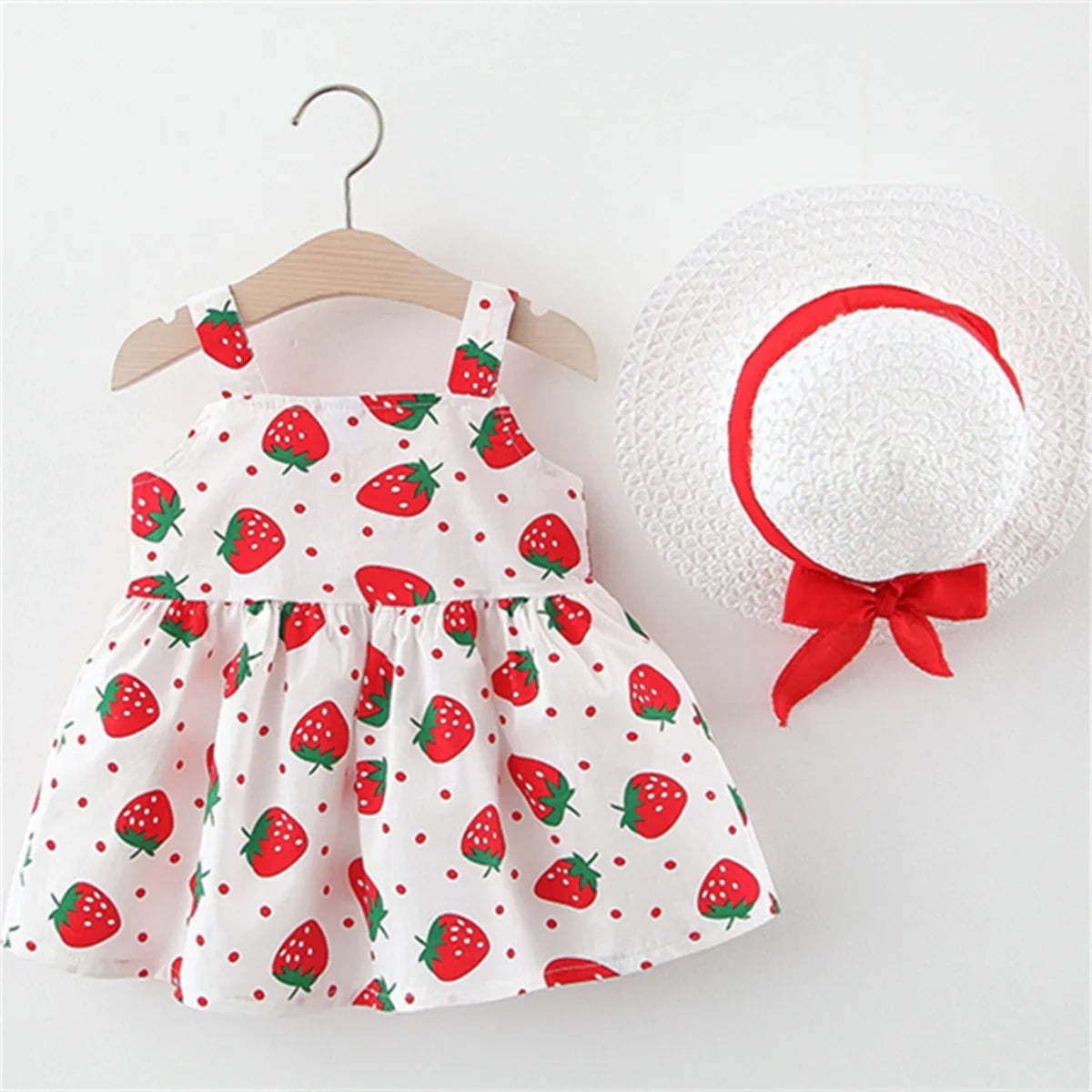 Strawberry Summer Dress With Sun Hat-Cozy Stroller