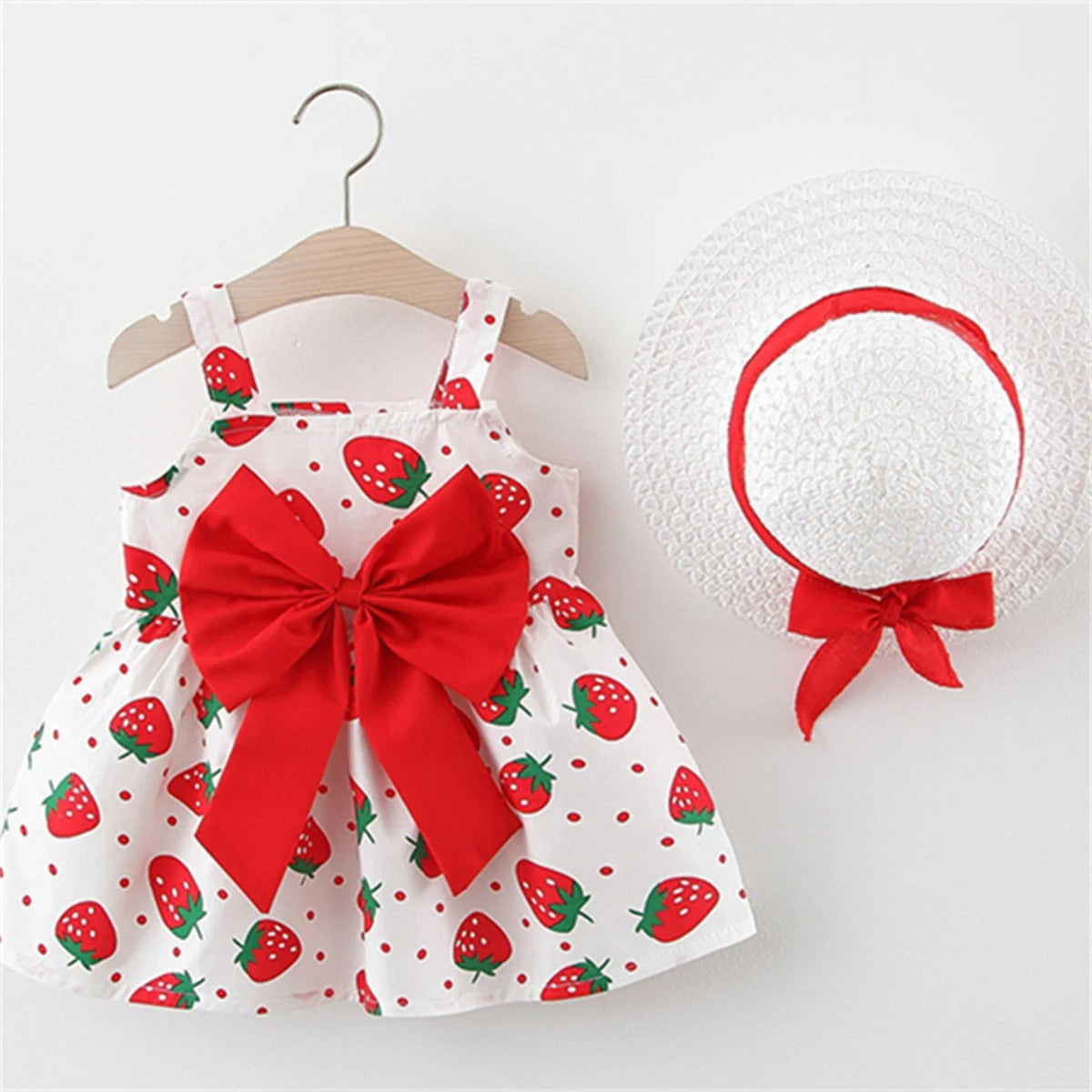 Strawberry Summer Dress With Sun Hat-Cozy Stroller