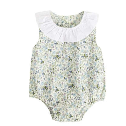 Summer Classic Gingham Romper-Cozy Stroller