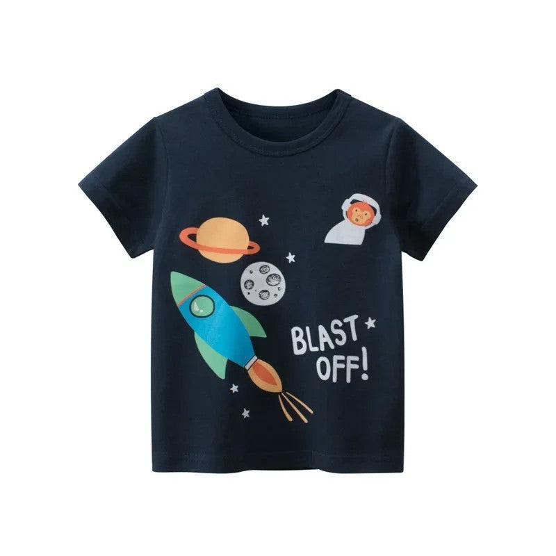 Summer Short Sleeve Print T Shirt-Cozy Stroller