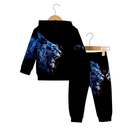 Sweatshirt Set For Baby Boys And Girls With Lion King Print