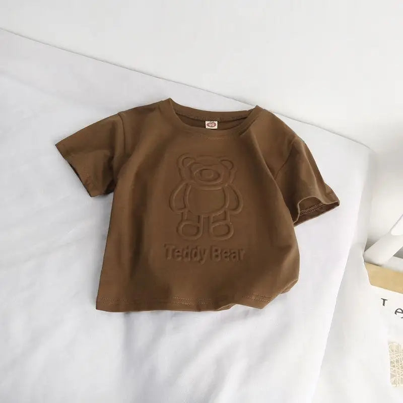 Teddy Bear Printed Pullover T Shirt-Cozy Stroller