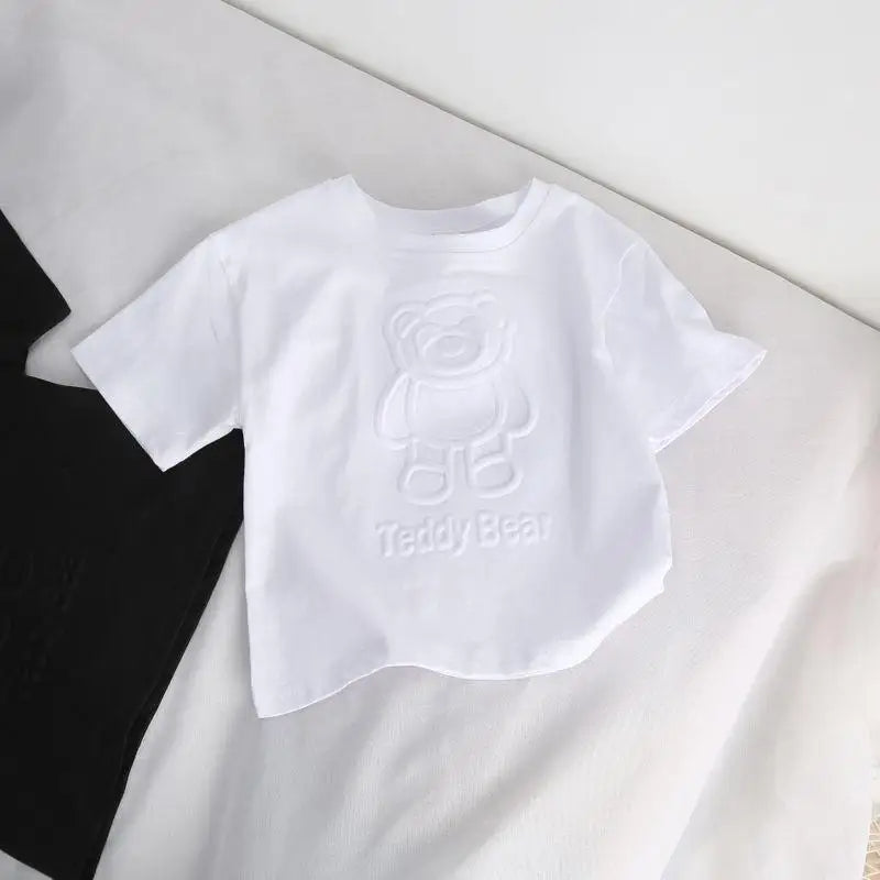 Teddy Bear Printed Pullover T Shirt-Cozy Stroller