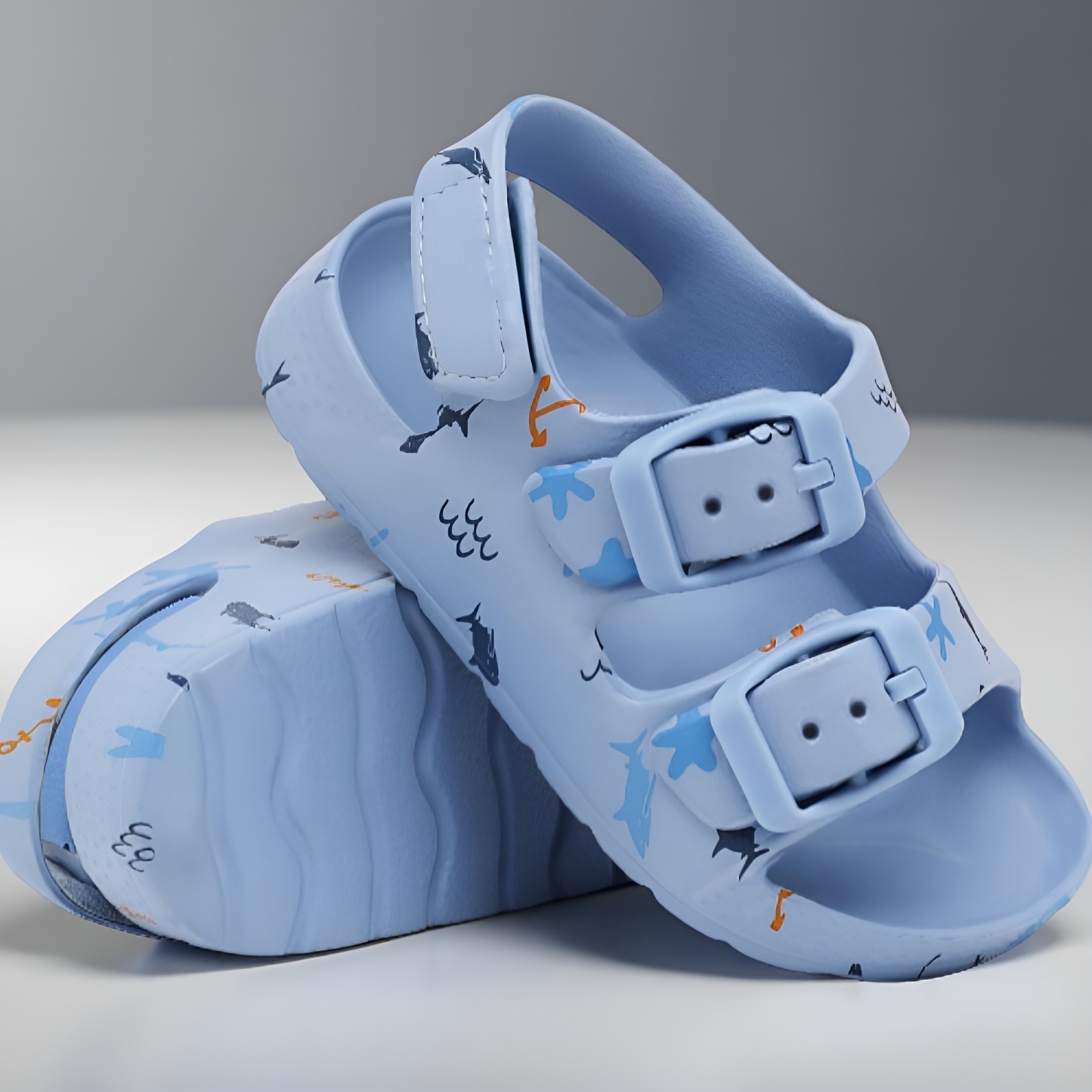 Toddler Boys And Girls Open Toe Buckle Sandals With Adjustable Strap