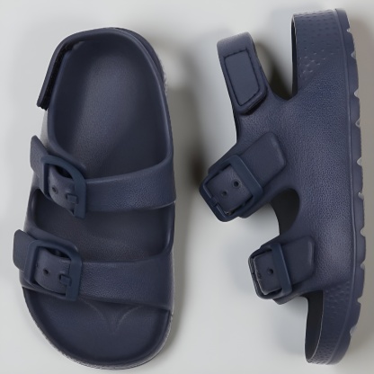 Toddler Boys And Girls Open Toe Buckle Sandals With Adjustable Strap