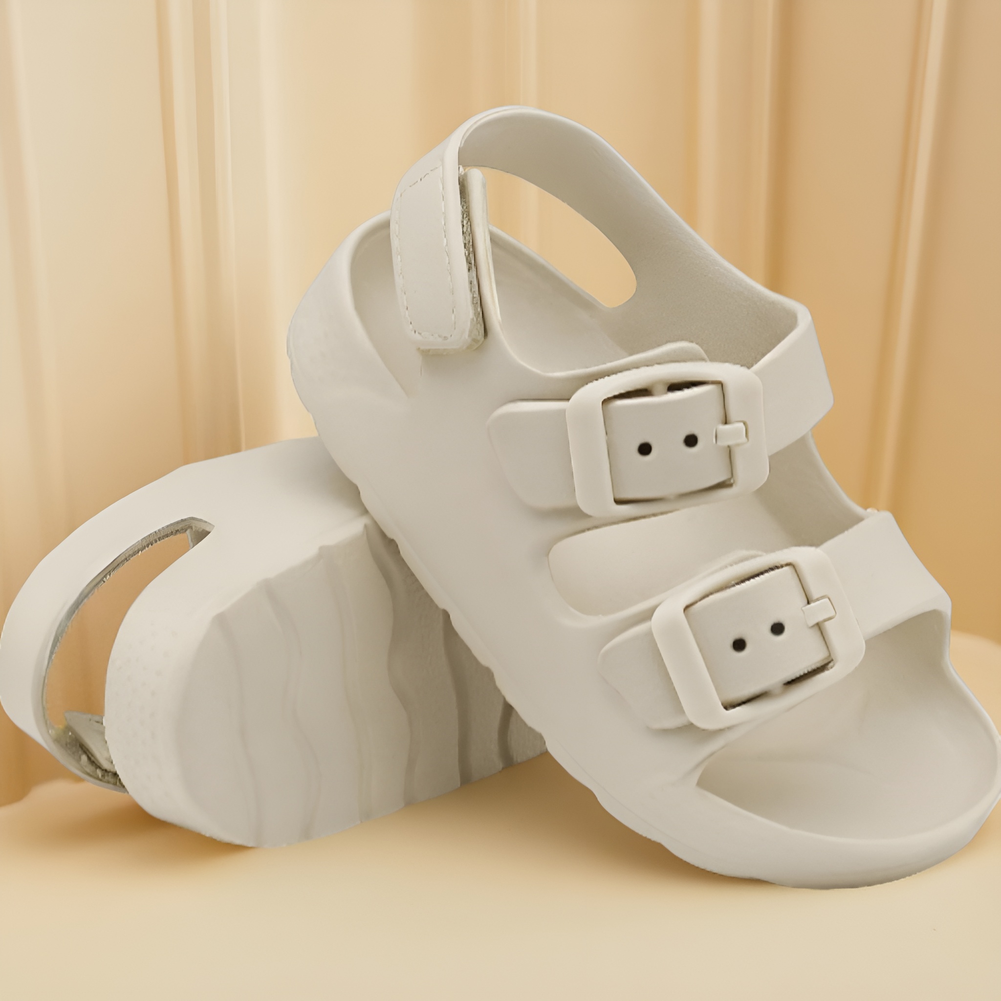 Toddler Boys And Girls Open Toe Buckle Sandals With Adjustable Strap