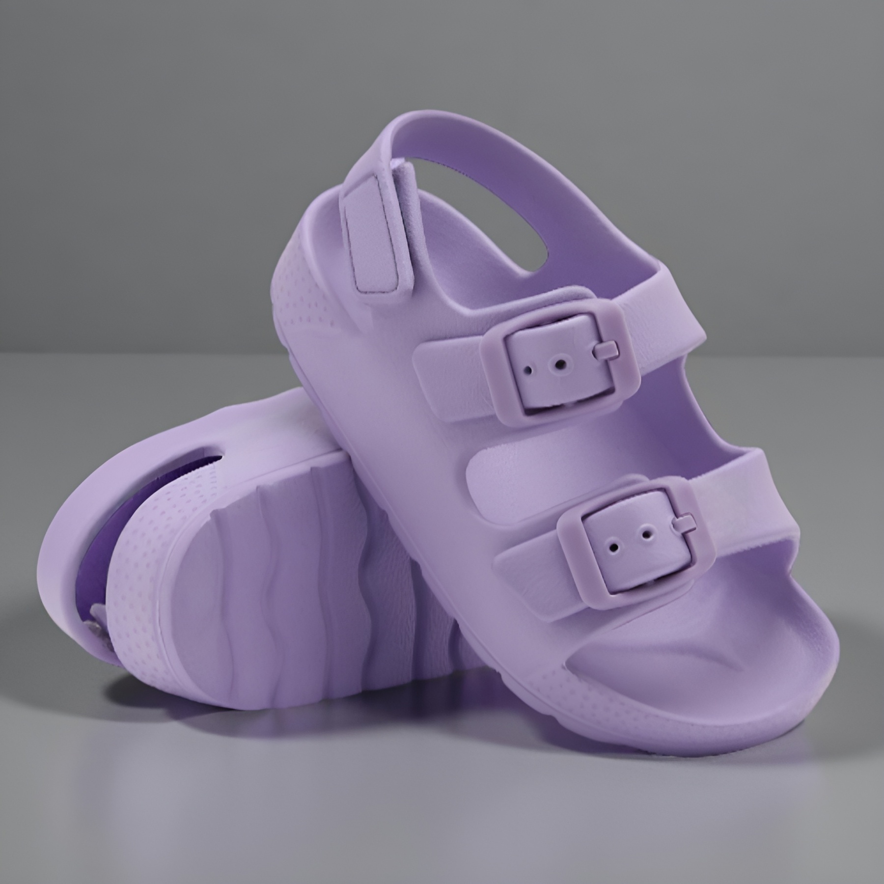 Toddler Boys And Girls Open Toe Buckle Sandals With Adjustable Strap