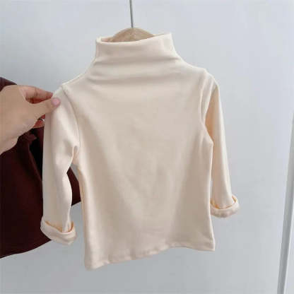Turtleneck Solid Long Sleeve T Shirts-Cozy Stroller