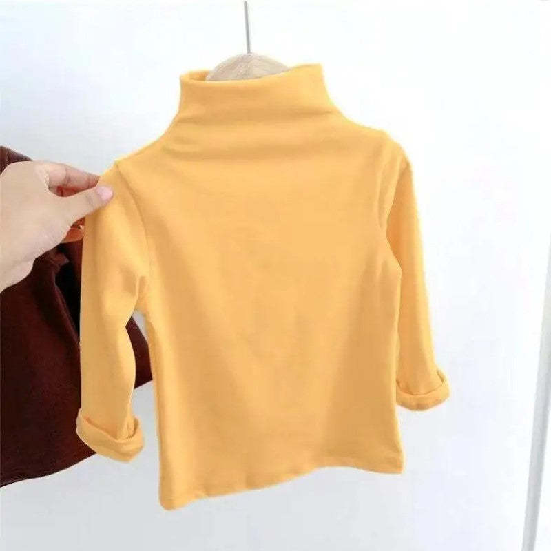 Turtleneck Solid Long Sleeve T Shirts-Cozy Stroller