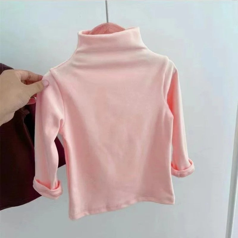 Turtleneck Solid Long Sleeve T Shirts-Cozy Stroller