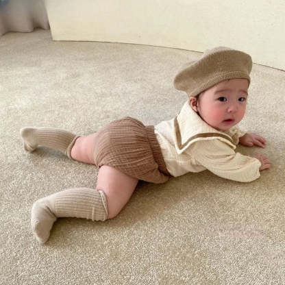 Two Pieces Collar Top And Shorts Clothing Set-Cozy Stroller