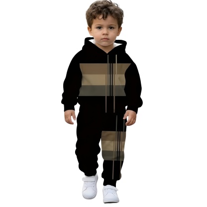 Striped Hoodie And Pants Set For Boys