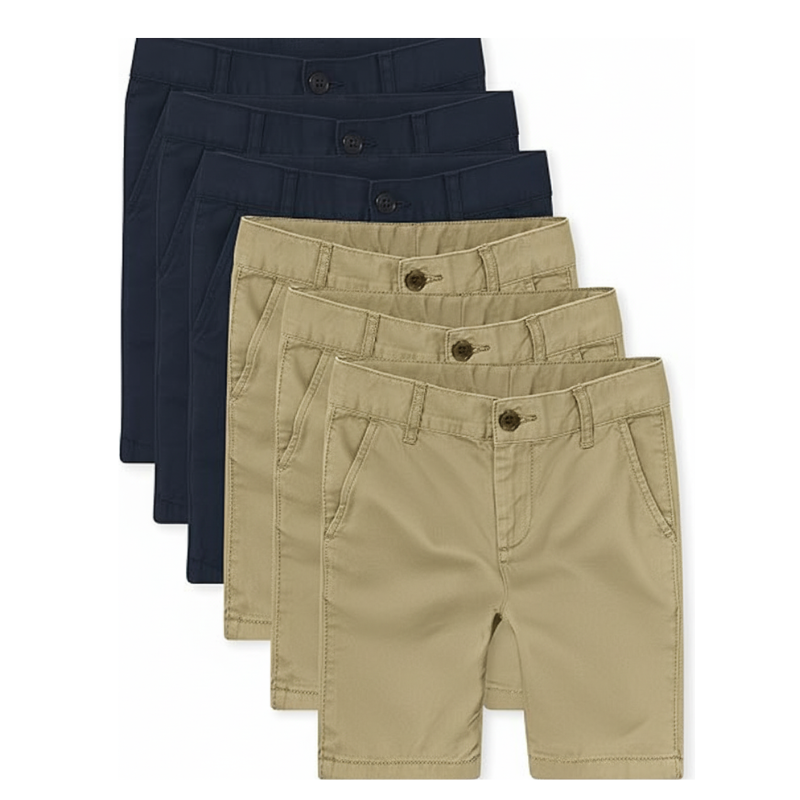 Pack Of 6 Boys Stretch Chino Shorts