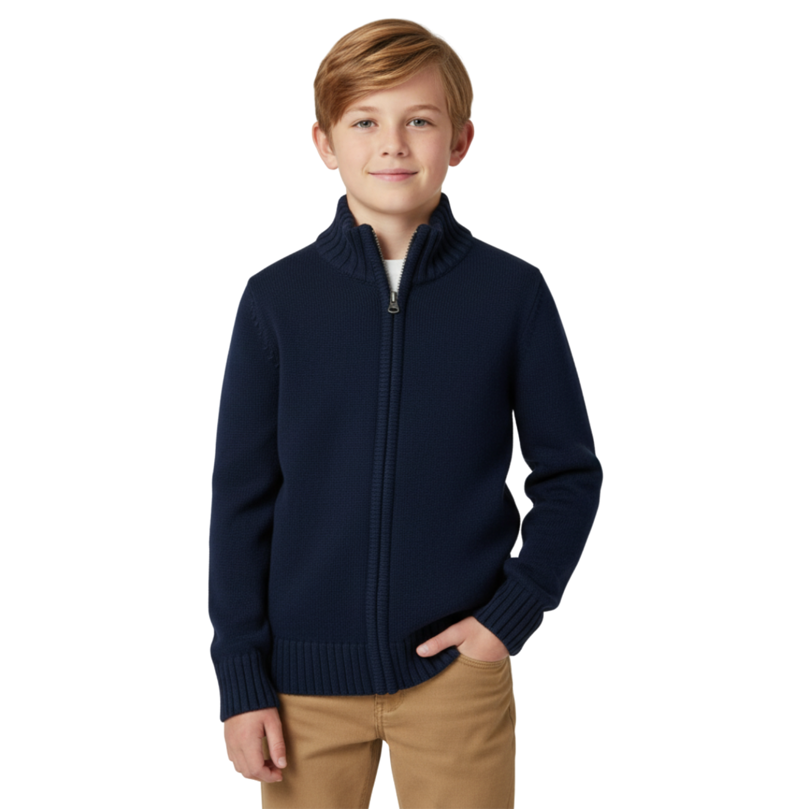  Long Sleeve Full Zip Sweater For Boy