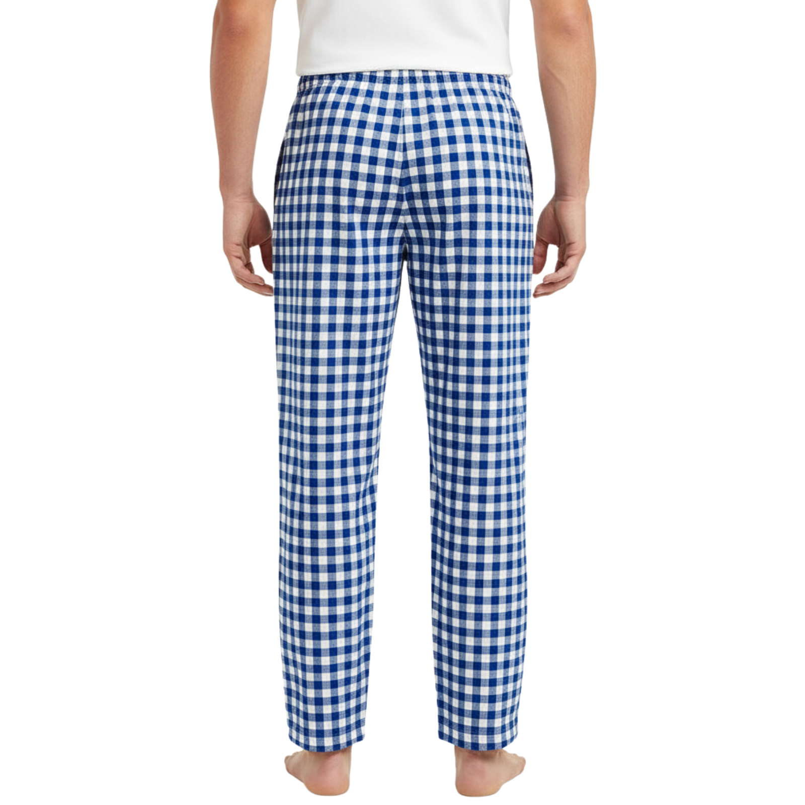 Striped Gingham Design Pajama Pants For Everyday Wear