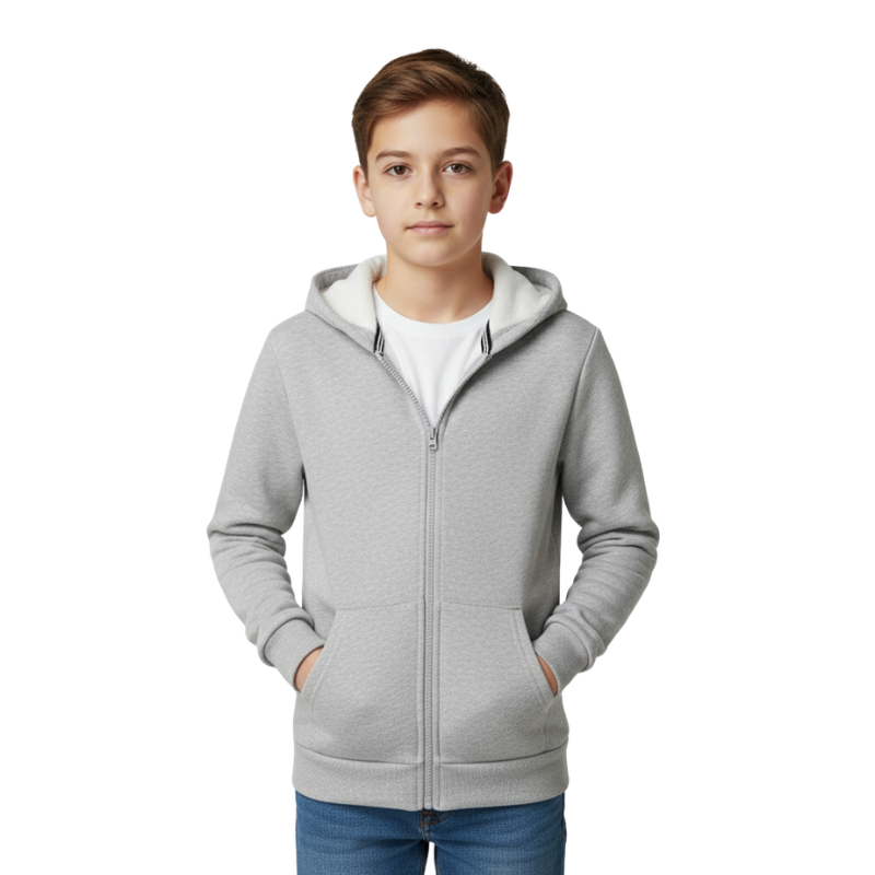  Boys Zip Up Hoodie Sweatshirt With Kangaroo Pockets 