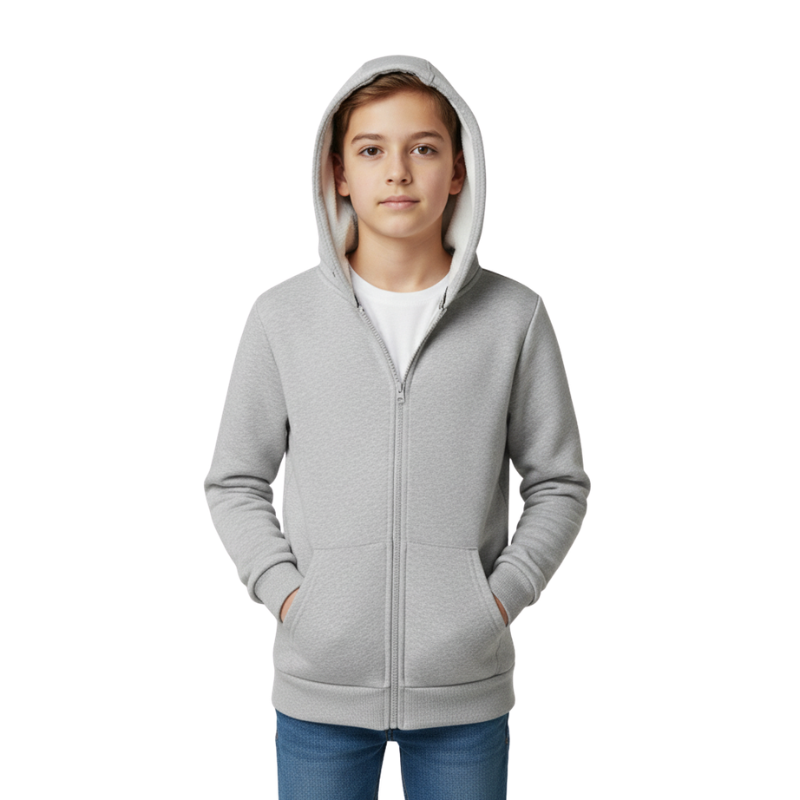  Boys Zip Up Hoodie Sweatshirt With Kangaroo Pockets 