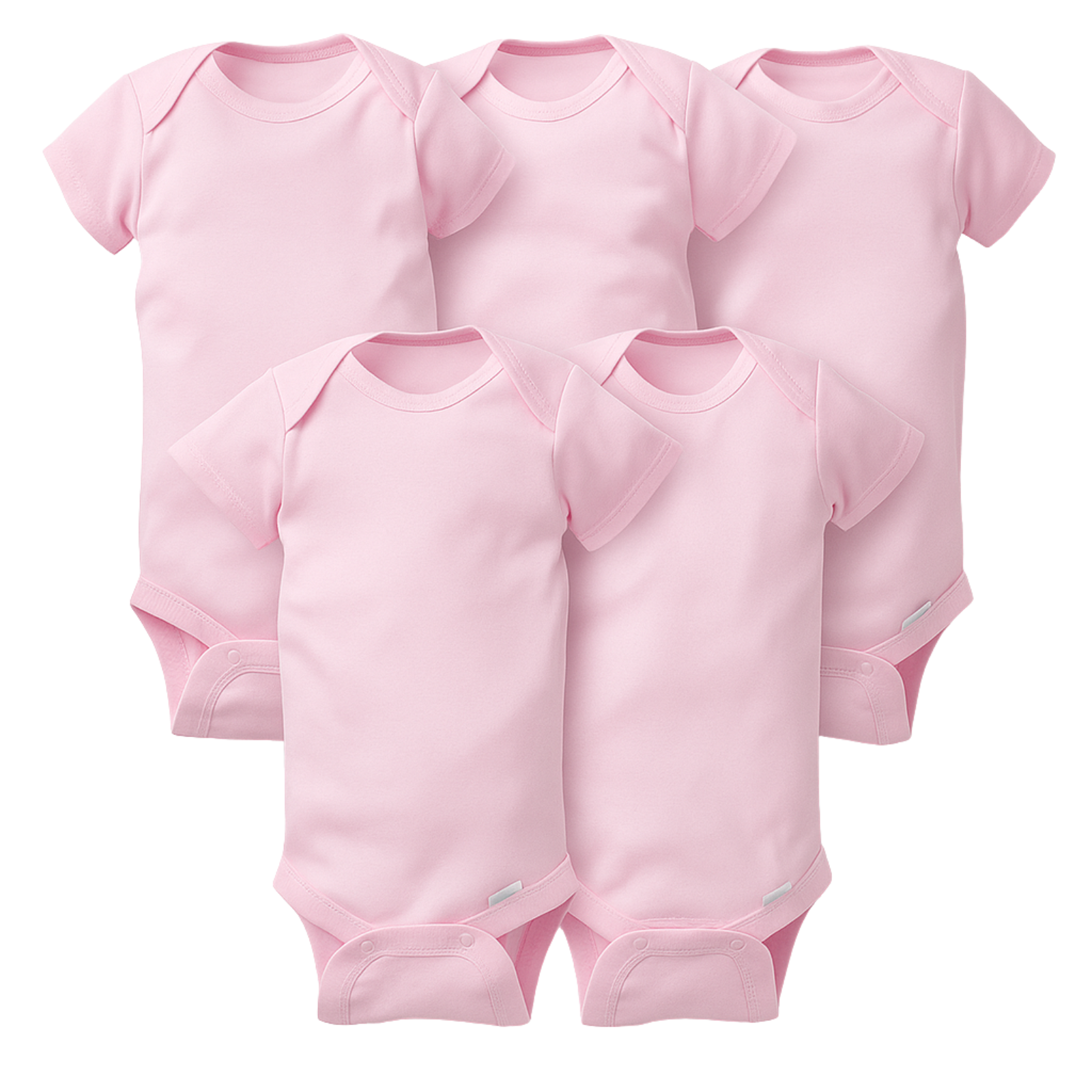 Baby Girls 5 Pack Solid Onesies Bodysuits