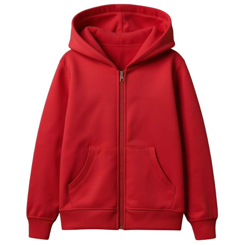 Kids Soft Brushed Fleece Zip Up Hooded Sweatshirt For Boys And Girls