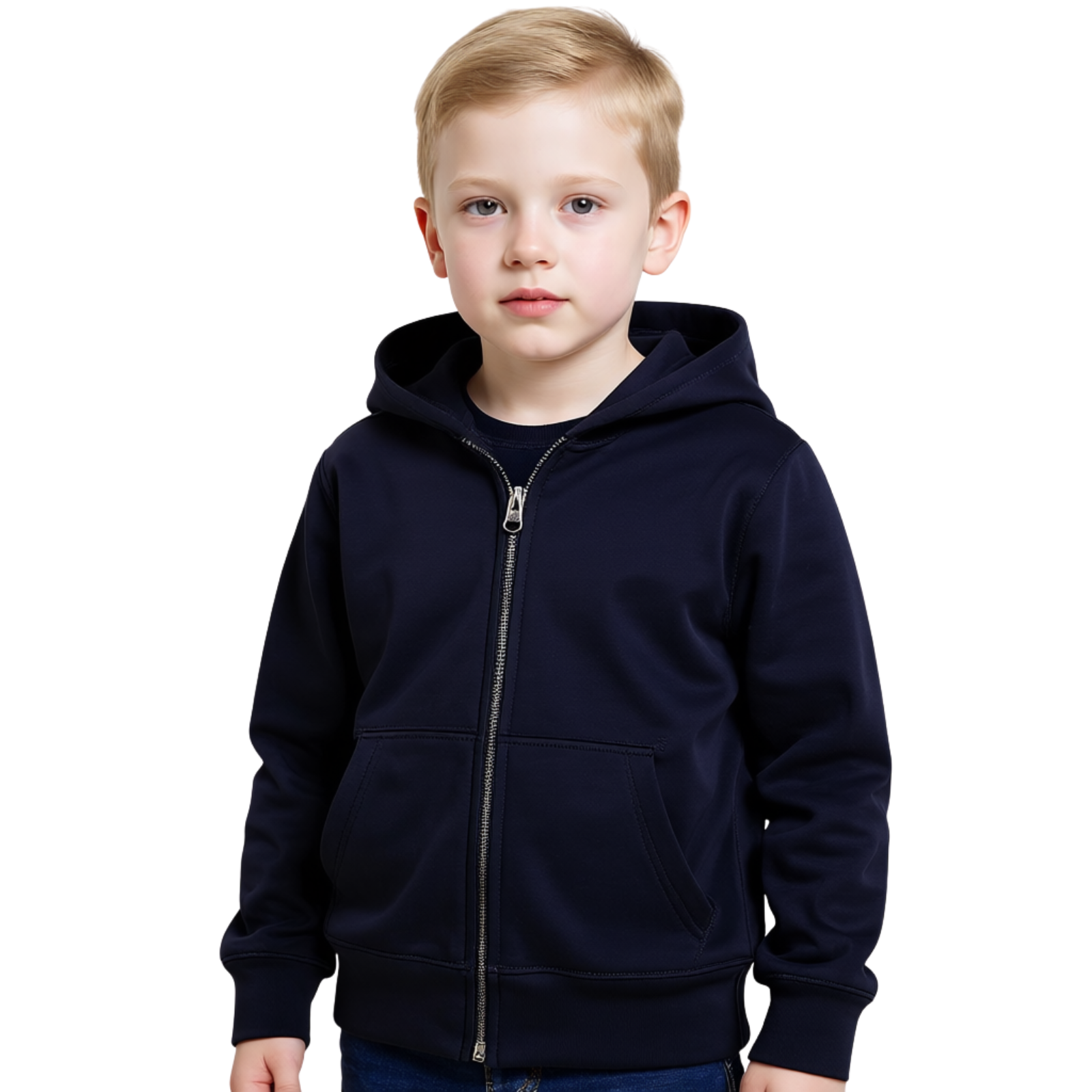 Long Sleeve Hooded Full Zip Front Sweatshirt