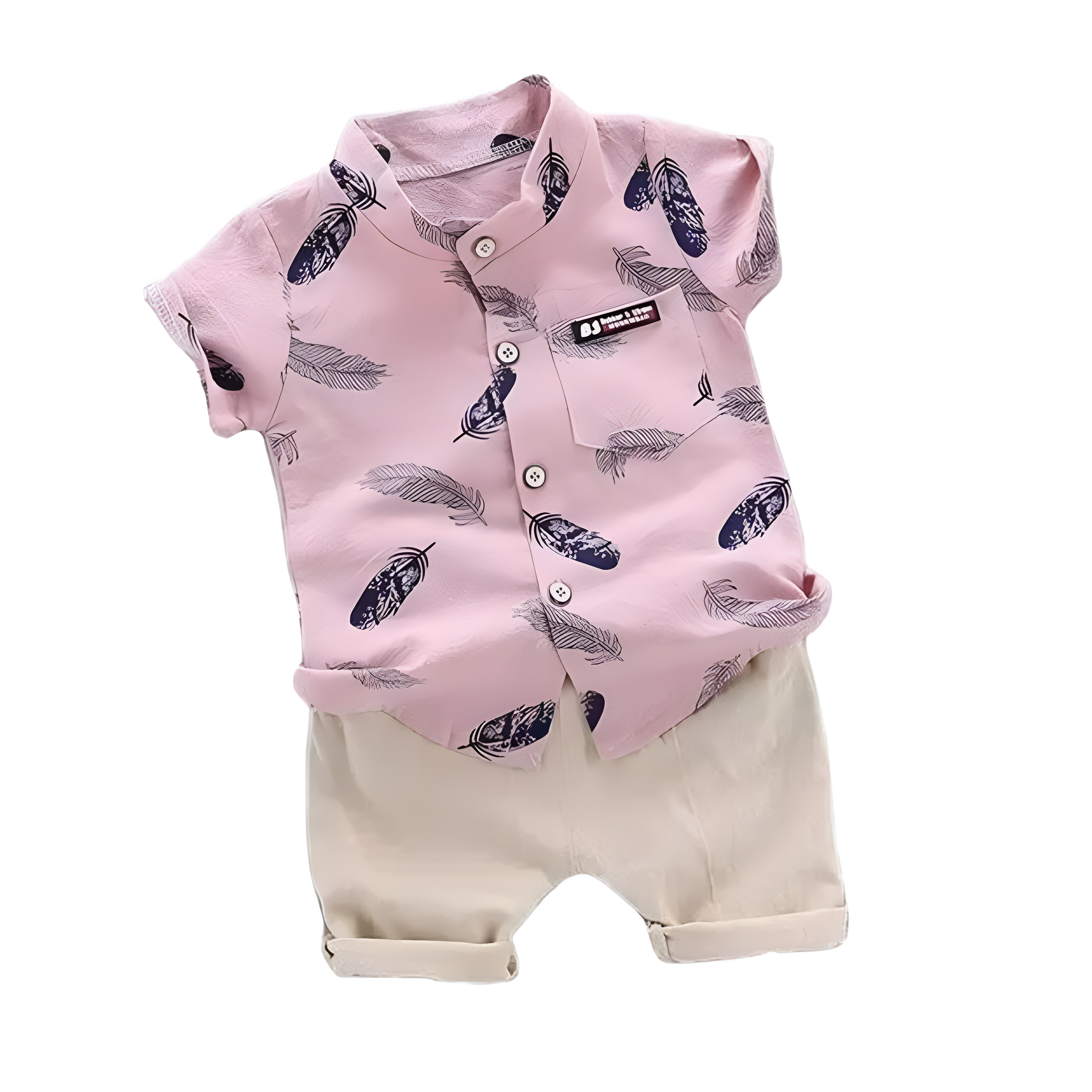 Printed Short Sleeve Shirt And Shorts Set