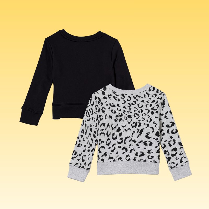 Pack of 2 Girls and Toddlers Fleece Crewneck Pullover Sweatshirts