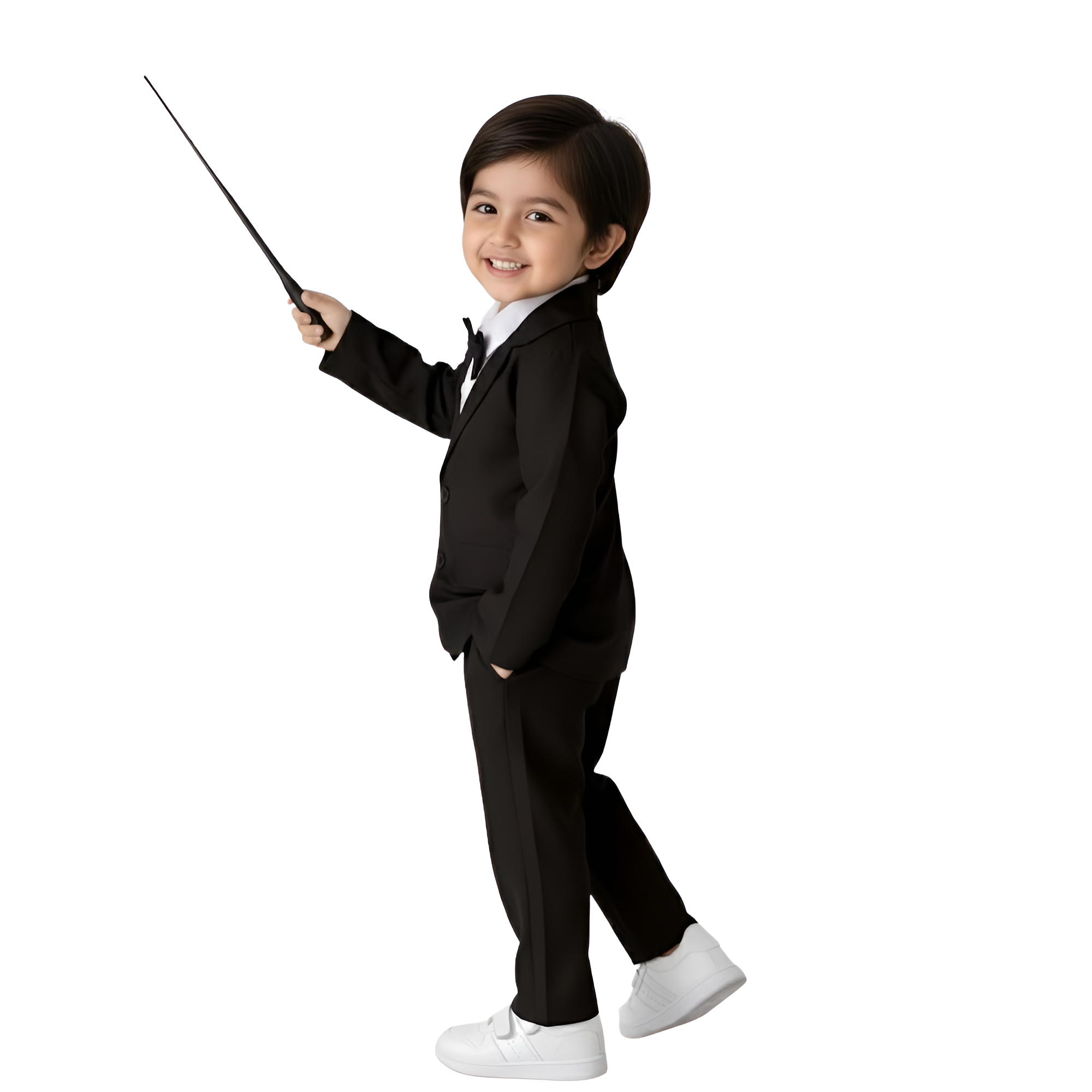 Two Piece Gentleman Suit With Bow Tie And Trousers