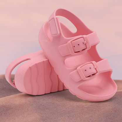 Double Buckle Children Adjustable Back Strap Water Sandal For Toddler Boys Girls