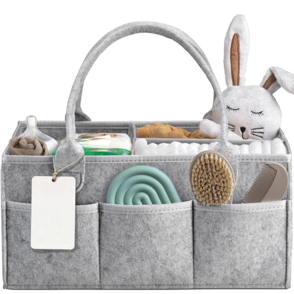 Diaper Caddy Organizer For Nursery Essentials Foldable Storage Tote-Cozy Stroller