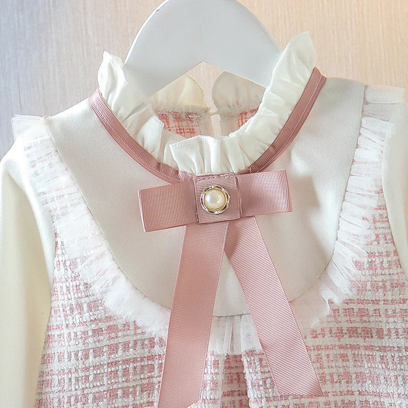 Vintage Toddler Dress With Contrast Collar And Bow-Cozy Stroller