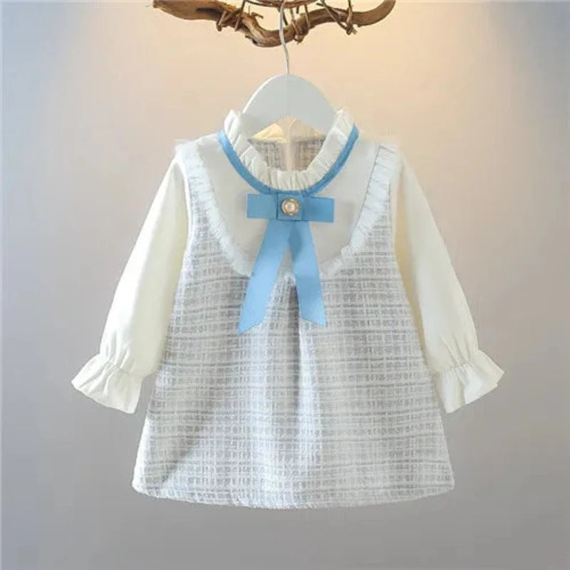 Vintage Toddler Dress With Contrast Collar And Bow-Cozy Stroller