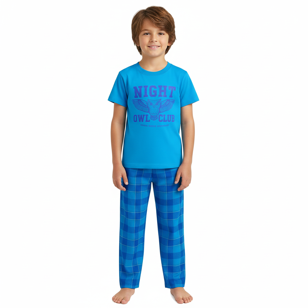 Two Piece Recycled Short Sleeve Pajama Sleepwear Set