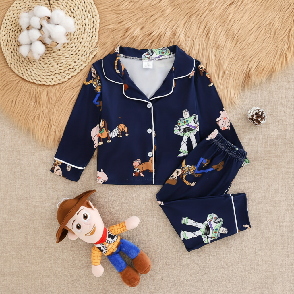 Toy Story Theme Printed Pajama Set For Boys