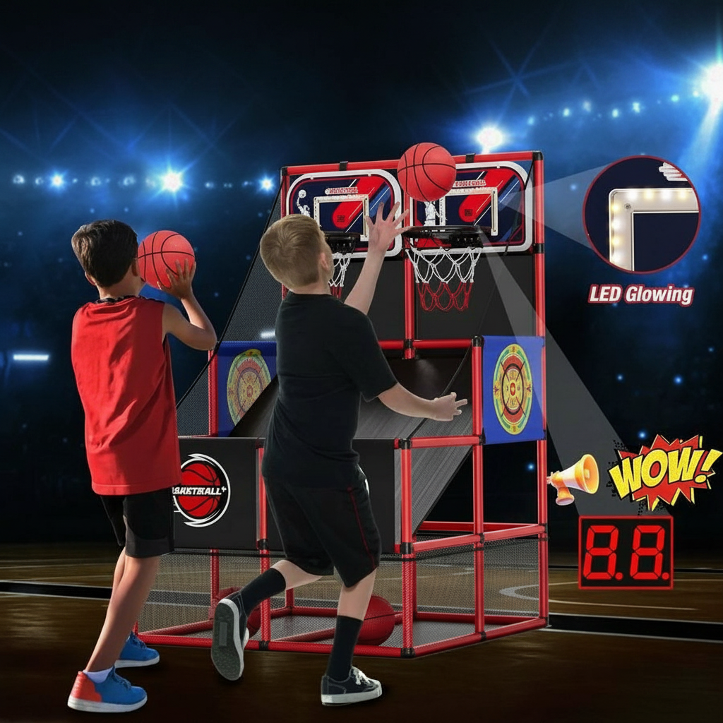 Basketball Arcade Game Indoor Outdoor Kids Basketball Hoop 