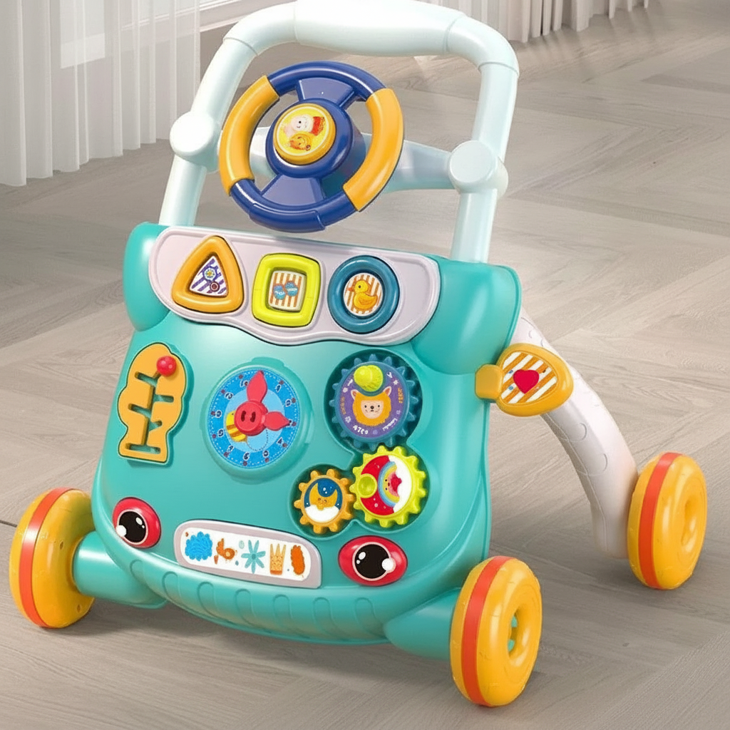 Function Anti Rollover Baby Walker With Music Toy For Children