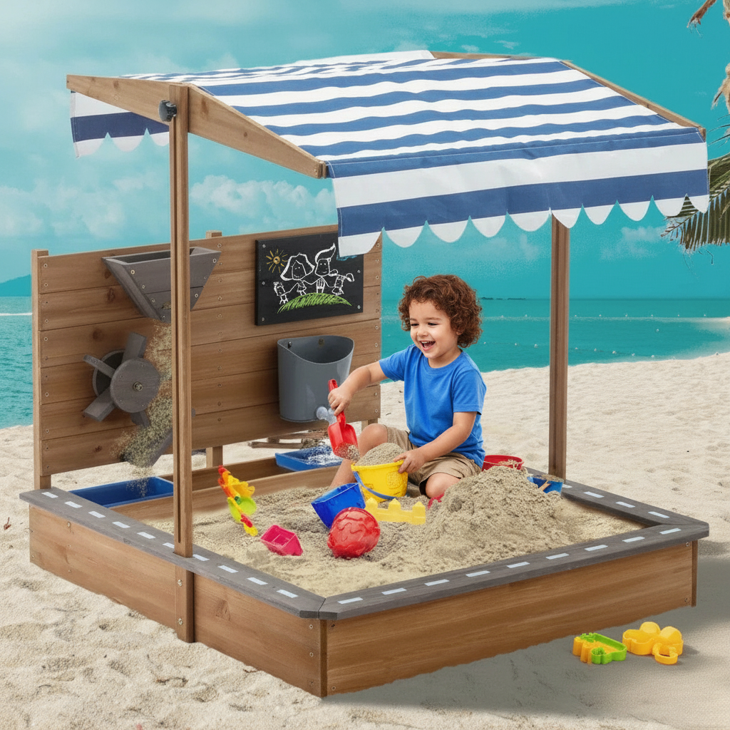 Wooden Sandboxes With Roof Sand Box Play W Canopy