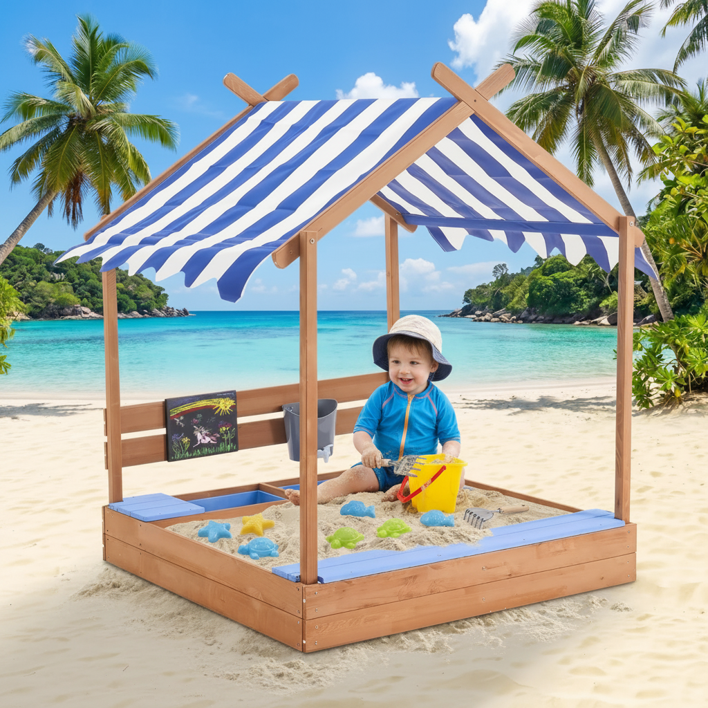 Wooden Sandboxes With Roof Sand Box Play W Canopy