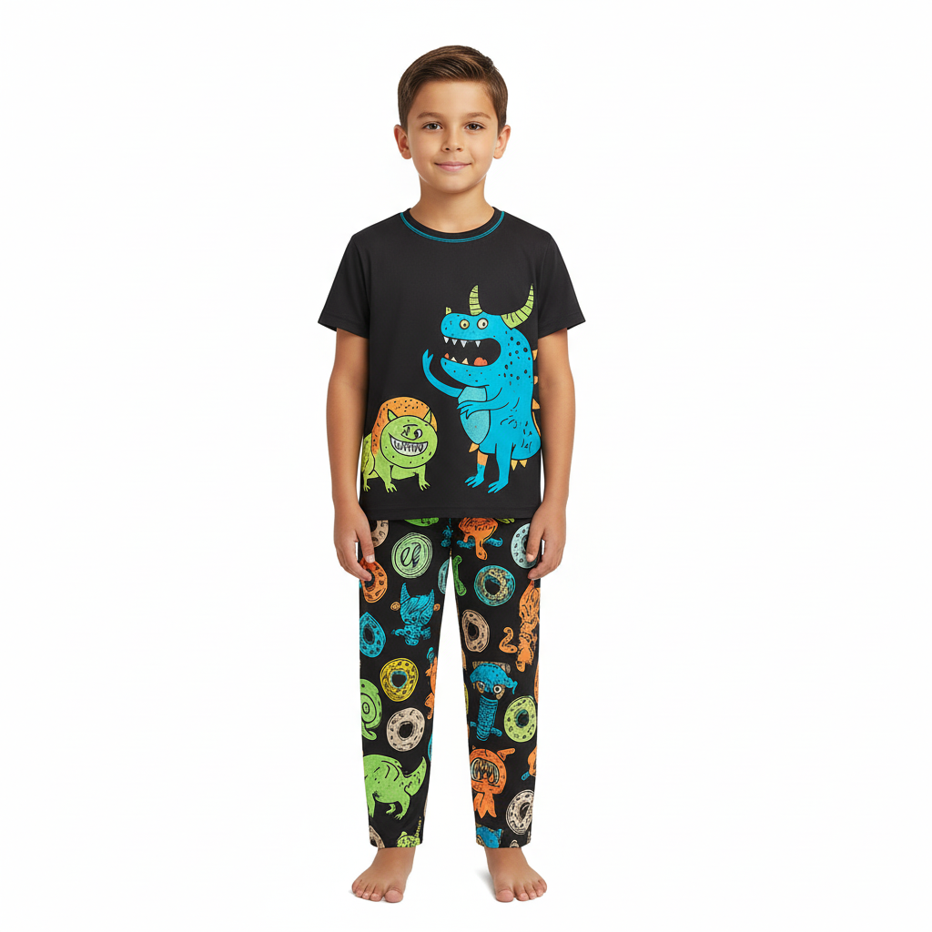 Two Piece Recycled Short Sleeve Pajama Sleepwear Set